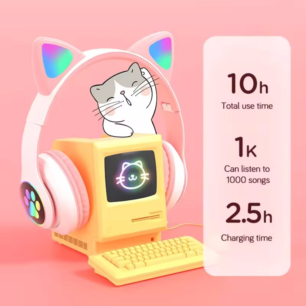 Симпатичная беспроводная Bluet – обзор и цена Cat Ear Bluetooth Headset Led
